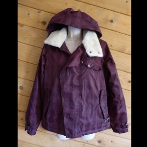 Burton Maroon Ski Snowboard Dutchess Insulated Jacket Hooded